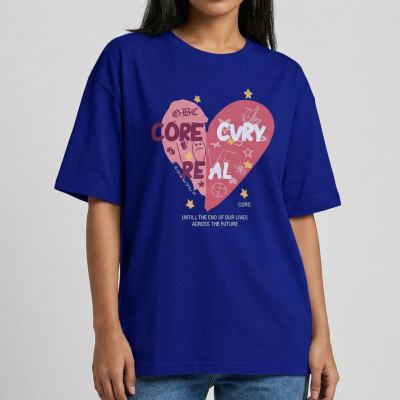 Drop shoulder T-shirt for Women (Blue)